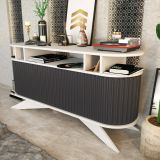 Credenza bianca e antracite 150x43x75h cm 2 ante - Joy
