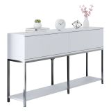 Credenza bianca e argento 150x30x80h cm 2 ante - Basilia