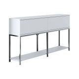 Credenza bianca e argento 150x30x80h cm 2 ante - Basilia