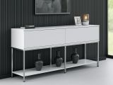 Credenza bianca e argento 150x30x80h cm 2 ante - Basilia