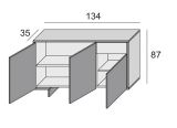 Credenza bianca e beige 134x35x87h cm 3 ante e 1 cassetto - Arius