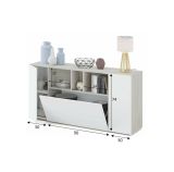 Credenza bianca e cemento 150x41x76h cm 3 ante - Crisantemo