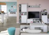 Credenza bianca e cemento 150x41x76h cm 3 ante - Crisantemo
