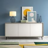 Credenza bianca e cemento 184x45x77h cm 3 ante - Aminda