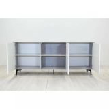 Credenza bianca e cemento 184x45x77h cm 3 ante - Aminda