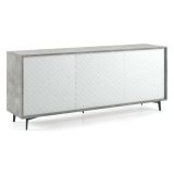 Credenza bianca e cemento 184x45x77h cm 3 ante - Aminda