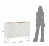 Credenza bianca e marrone 117x37x90h cm 2 ante e 4 cassetti - Acute