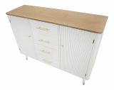 Credenza bianca e marrone 117x37x90h cm 2 ante e 4 cassetti - Acute