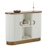 Credenza bianca e marrone 121x41x90h cm 2 ante - Ferrule