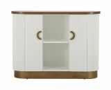 Credenza bianca e marrone 121x41x90h cm 2 ante - Ferrule