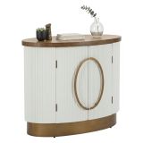 Credenza bianca e marrone 79x48x67h cm 2 ante - Kolinsky