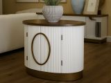 Credenza bianca e marrone 79x48x67h cm 2 ante - Kolinsky