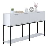 Credenza bianca e nera 150x30x80h cm 2 ante - Basilia