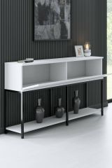 Credenza bianca e nera 150x30x80h cm 2 ante - Basilia