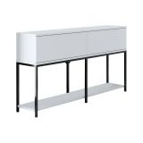 Credenza bianca e nera 150x30x80h cm 2 ante - Basilia