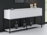Credenza bianca e nera 150x30x80h cm 2 ante - Basilia