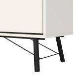 Credenza bianca e nera 150x40x72h cm 2 ante e 2 cassetti - Manyi