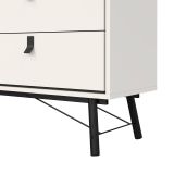 Credenza bianca e nera 150x40x94h cm 6 cassetti - Anturio