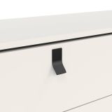 Credenza bianca e nera 150x40x94h cm 6 cassetti - Anturio