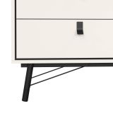 Credenza bianca e nera 150x40x94h cm 6 cassetti - Anturio