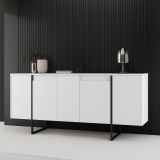 Credenza bianca e nera 160x35x80h cm 4 ante - Arta