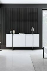 Credenza bianca e nera 160x35x80h cm 4 ante - Arta