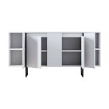 Credenza bianca e nera 160x35x80h cm 4 ante - Arta