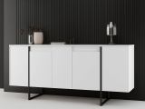 Credenza bianca e nera 160x35x80h cm 4 ante - Arta