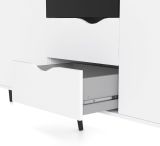 Credenza bianca e nera 195x39x81h cm 3 ante e 3 cassetti - Anima
