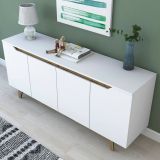 Credenza bianca e noce 180x45x78h cm 4 ante - Ascaro