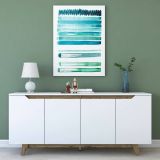 Credenza bianca e noce 180x45x78h cm 4 ante - Ascaro