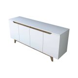 Credenza bianca e noce 180x45x78h cm 4 ante - Ascaro