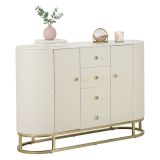 Credenza bianca e oro 120x40x85h cm 2 ante e 4 cassetti - Grotte