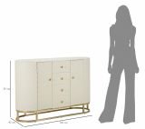 Credenza bianca e oro 120x40x85h cm 2 ante e 4 cassetti - Grotte