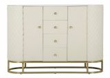 Credenza bianca e oro 120x40x85h cm 2 ante e 4 cassetti - Grotte
