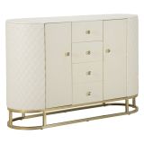 Credenza bianca e oro 120x40x85h cm 2 ante e 4 cassetti - Grotte