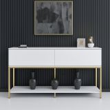 Credenza bianca e oro 150x30x80h cm 2 ante - Basilia