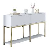 Credenza bianca e oro 150x30x80h cm 2 ante - Basilia