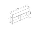 Credenza bianca e oro 150x30x80h cm 2 ante - Basilia