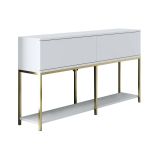 Credenza bianca e oro 150x30x80h cm 2 ante - Basilia