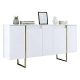Credenza bianca e oro elegante 160x35x80h cm 4 ante - Arta