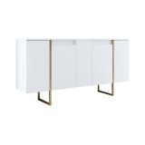 Credenza bianca e oro elegante 160x35x80h cm 4 ante - Arta