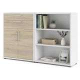 Credenza bianca e quercia 178x40x113h cm 2 ante e 2 cassetti - Albinea