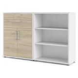 Credenza bianca e quercia 178x40x113h cm 2 ante e 2 cassetti - Albinea