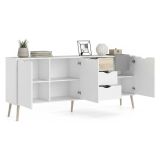 Credenza bianca e quercia 195x39x81h cm 3 ante e 3 cassetti - Anima