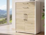 Credenza bianca e quercia 89x40x113h cm 2 ante e 2 cassetti - Agra