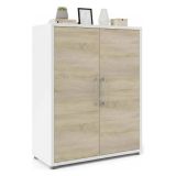 Credenza bianca e quercia 89x40x113h cm 2 ante - Warszawa