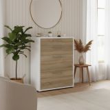 Credenza bianca e quercia 89x40x113h cm 4 cassetti - Anghiari
