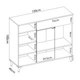 Credenza bianca e rovere 120x40x102h cm 2 ante e 1 cassetto - Aleandro
