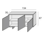 Credenza bianca e rovere 134x35x87h cm 3 ante e 1 cassetto - Arius